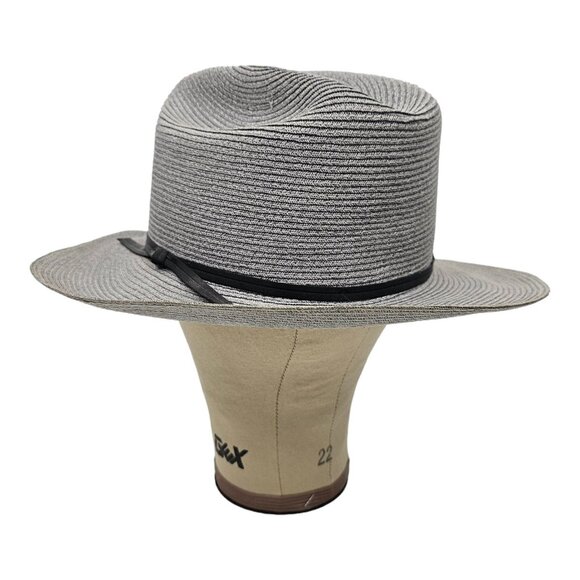 Floppy Panama Hat Size 7 1/4 Custom Made Gray Black Band Beaver Hats Vintage USA - Picture 12 of 12